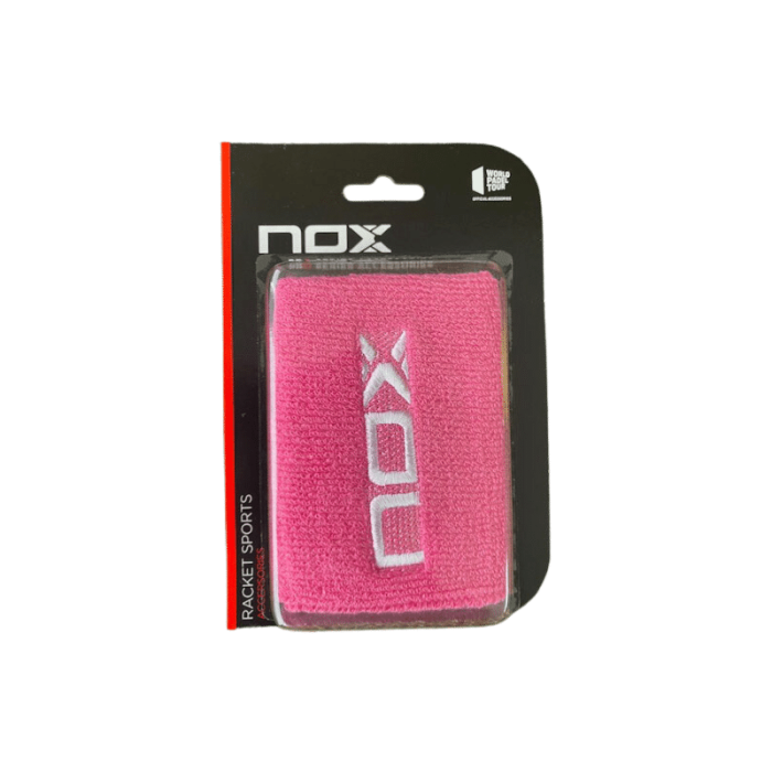 NOX Muñequera Rosa Blanco Logo 2 piezas