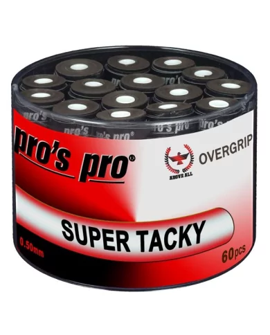 Pro'sPro Super Tacky Overgrips 60 pz SCHWARZ 0,50mm Pro'sPro Super Tacky Overgrips 60 pz SCHWARZ 0,50mm