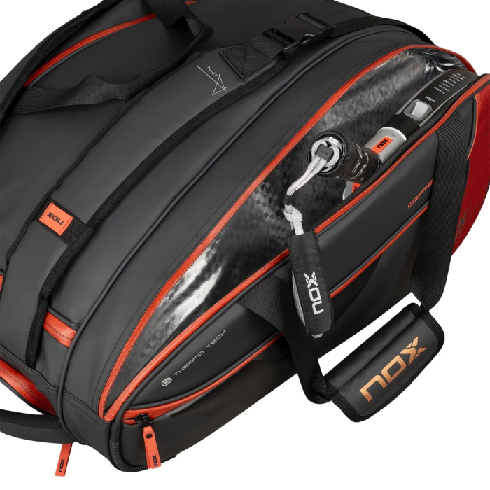 Bolsa de pádel Nox Luxury Open Series negra/roja