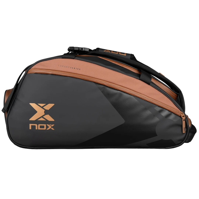 Bolsa de pádel Nox Luxury Open Series negra/marrón Bolsa de pádel Nox Luxury Open Series negra/marrón