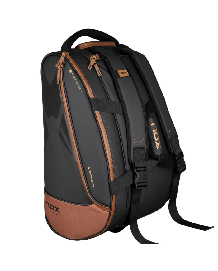Bolsa de pádel Nox Luxury Open Series negra/marrón