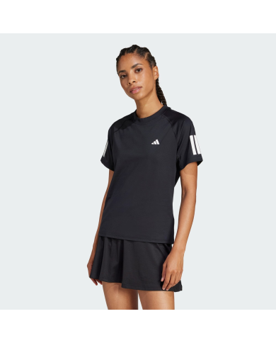 Camiseta Adidas Club Tee para mujer, color negro.