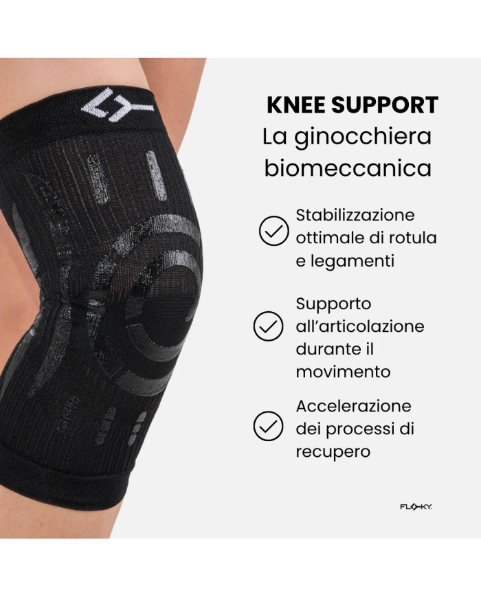 Floky Ginocchiera KNEE Support Black DX
