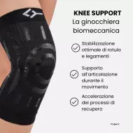 Floky Ginocchiera KNEE Support Black SX|Accessori Campo BEACH e PADEL|Floky