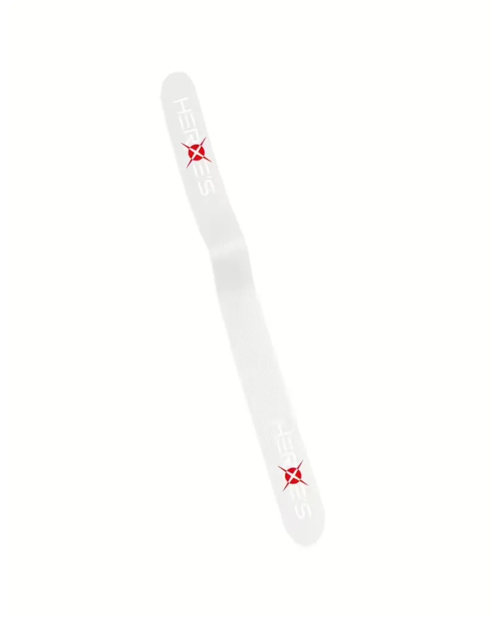 Copritesta trasparente Heroe's Beach Tennis, design bianco trasparente con logo rosso su entrambi i lati.