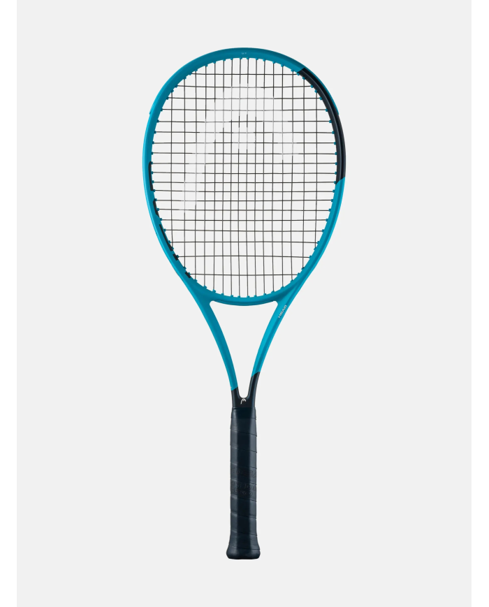 Palaa da tennis Head Boom MP 2026: racchetta da tennis color blue con impugnatura nera e stringatura nera.