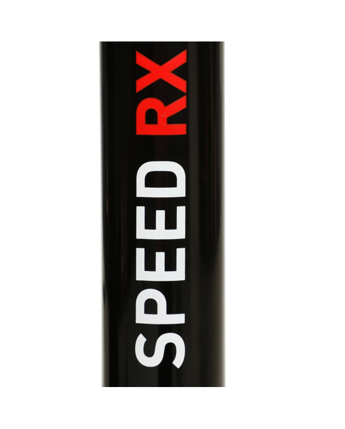 Tubo raccogli palline RX di Adidas, sfondo nero con logo rosso e testo bianco "SPEED" verticale.
