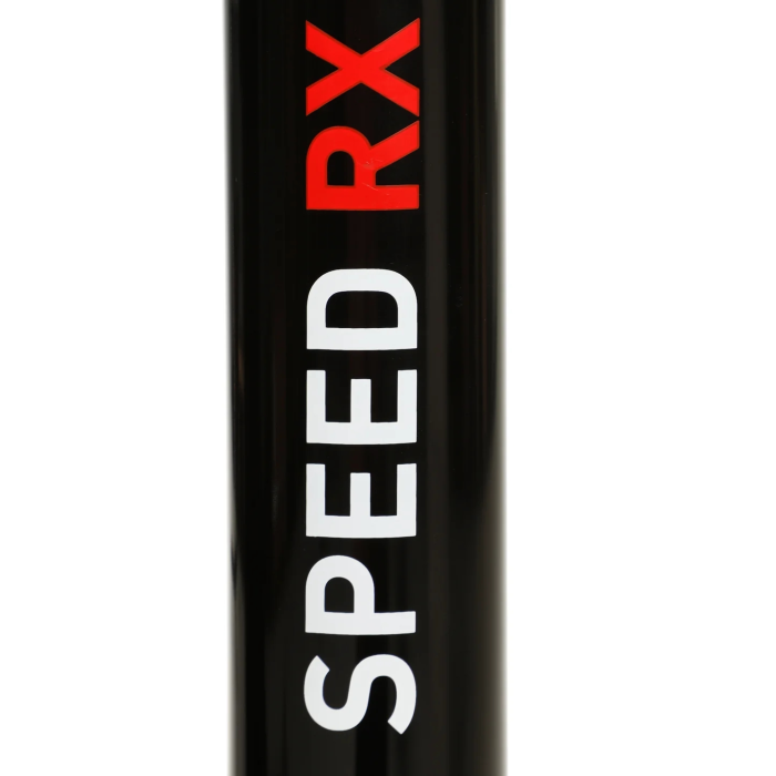 Tubo raccogli palline RX di Adidas, sfondo nero con logo rosso e testo bianco "SPEED" verticale.