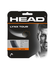 HEAD Lynx Tour Black Set 12M: confezione con logo HEAD, grafica nera/orange, ritratto parziale di atleta e dettagli tecnici (mon