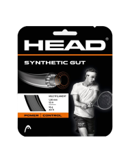 HEAD Synthetic Gut Black Set 12M: confezione con grafica sportiva, testo "SYNTHETIC GUT" e atleta sul fronte.