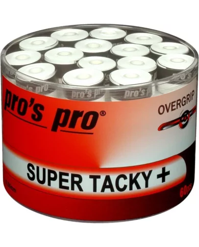 Overgrip Pro'sPro Super Tacky 60pz Weiss 0,50mm Overgrip Pro'sPro Super Tacky 60pz Weiss 0,50mm