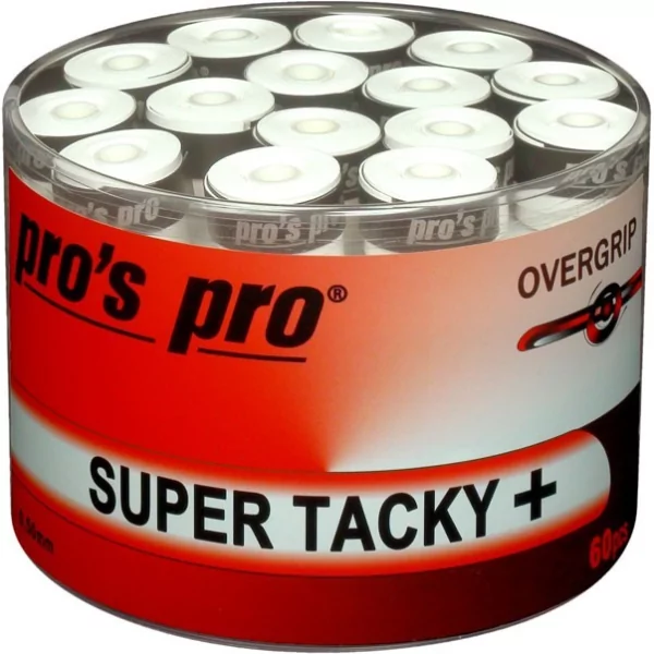 Overgrip Pro'sPro Super Tacky 60pz bianco 0,50mm Overgrip Pro'sPro Super Tacky 60pz bianco 0,50mm