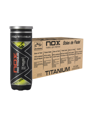 Boîte de 24 tubes de paddle ball NOX TITANIUM Boîte de 24 tubes de paddle ball NOX TITANIUM