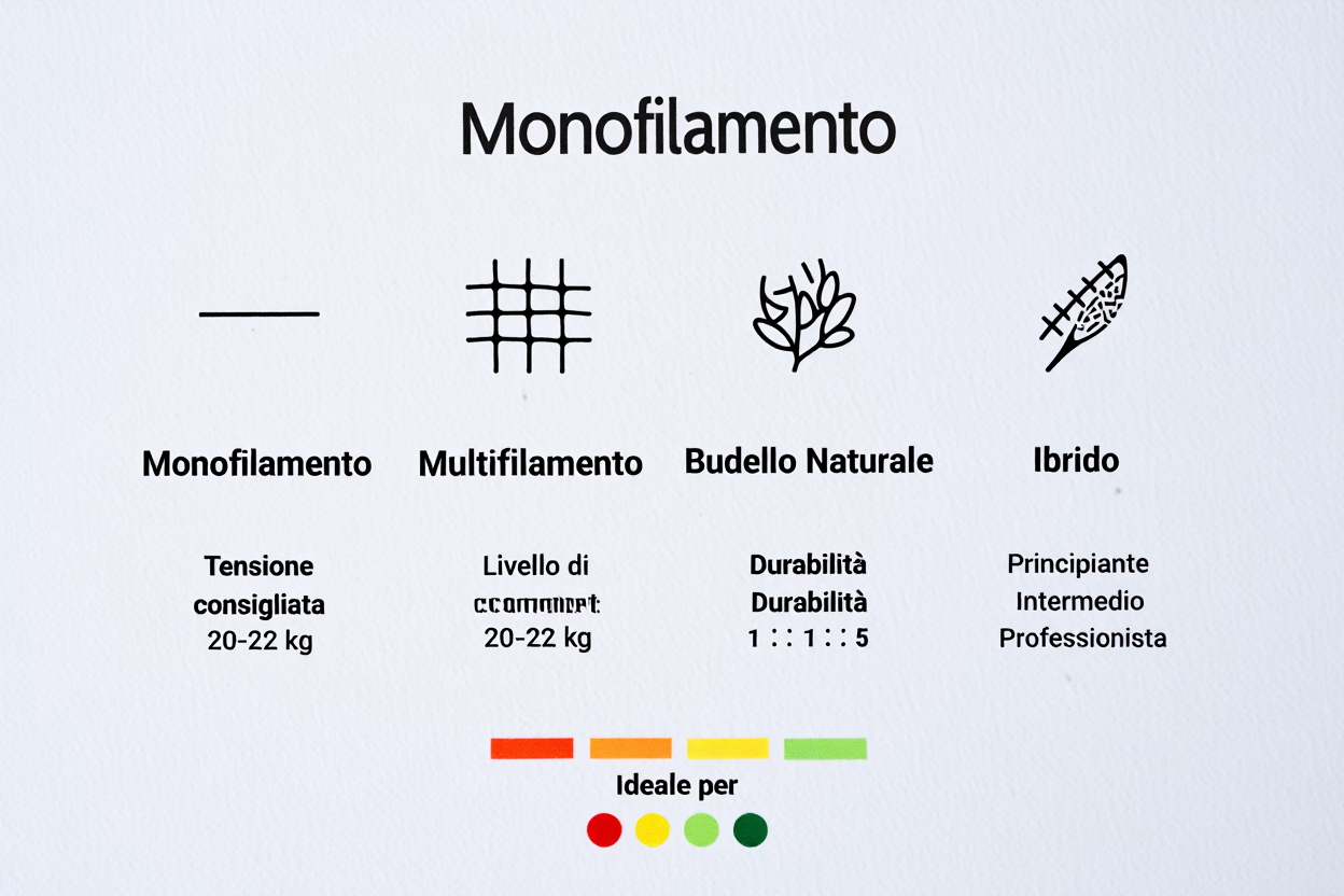 Confronto tra tipi di corde da tennis