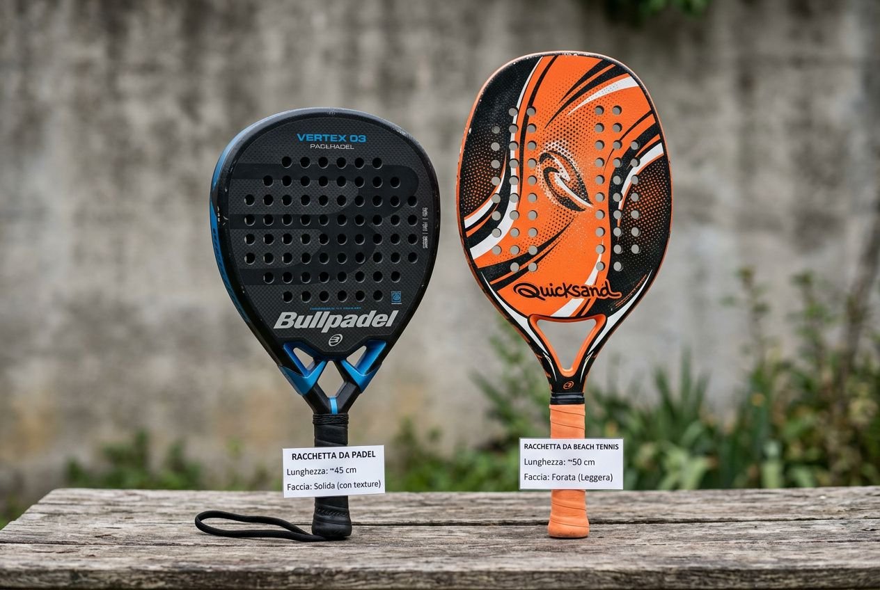 Confronto racchetta padel e beach tennis